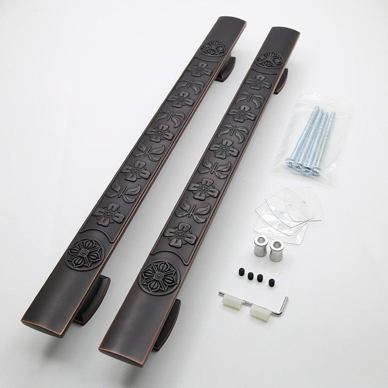 Wooden Door Glass Knob Handle  Hotel Villa European Style Simple Antique Black Surface Mounted Solid Barn Pull Hand Wardrobe Shoe Cabinet Bathroom Cabinet Handle Drawer Handle Stevvex