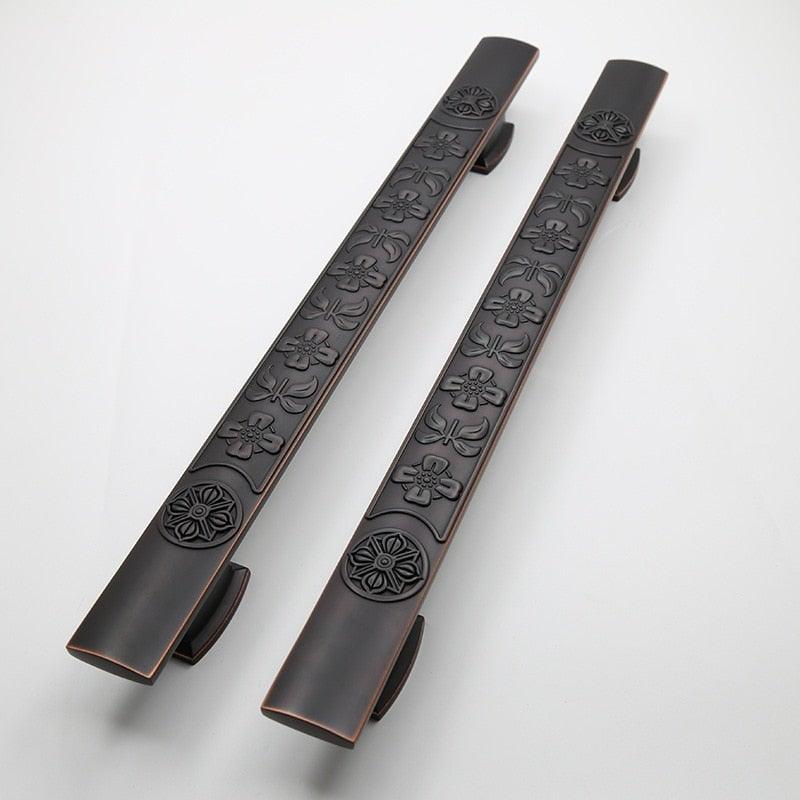 Wooden Door Glass Knob Handle  Hotel Villa European Style Simple Antique Black Surface Mounted Solid Barn Pull Hand Wardrobe Shoe Cabinet Bathroom Cabinet Handle Drawer Handle Stevvex