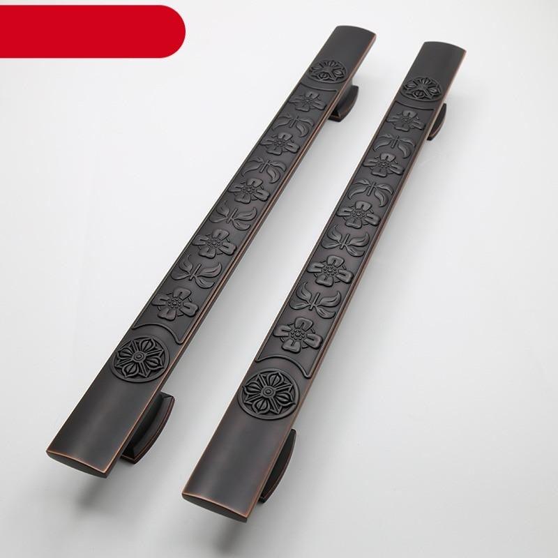 Wooden Door Glass Knob Handle  Hotel Villa European Style Simple Antique Black Surface Mounted Solid Barn Pull Hand Wardrobe Shoe Cabinet Bathroom Cabinet Handle Drawer Handle Stevvex