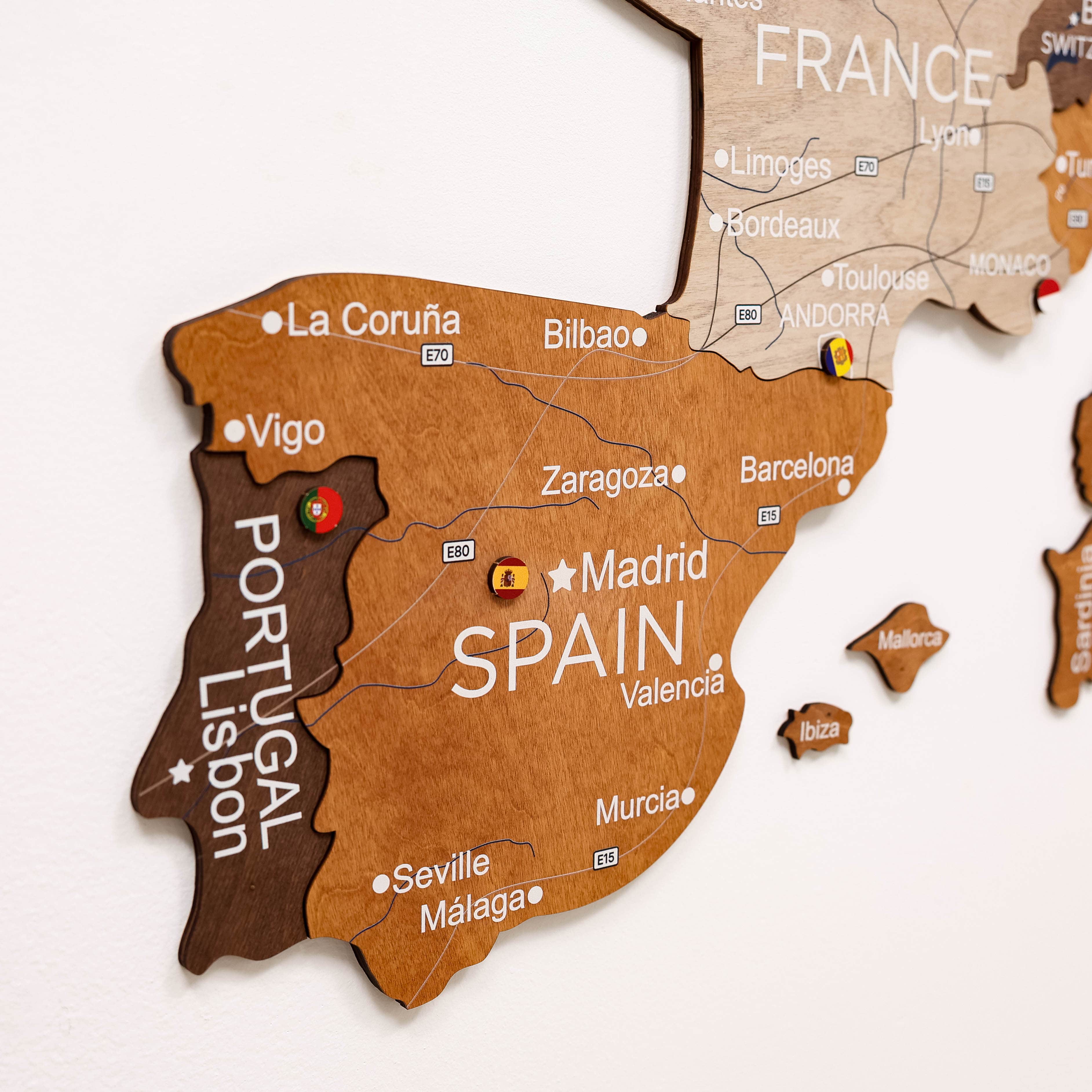 3D Europe Wooden Map Multicolor Enjoy The Wood