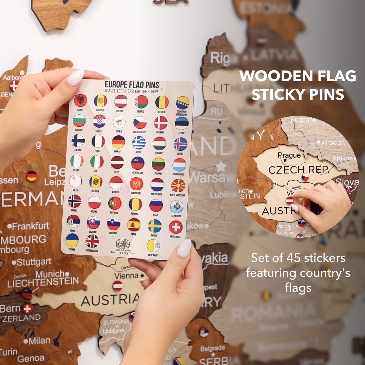 3D Europe Wooden Map Multicolor Enjoy The Wood