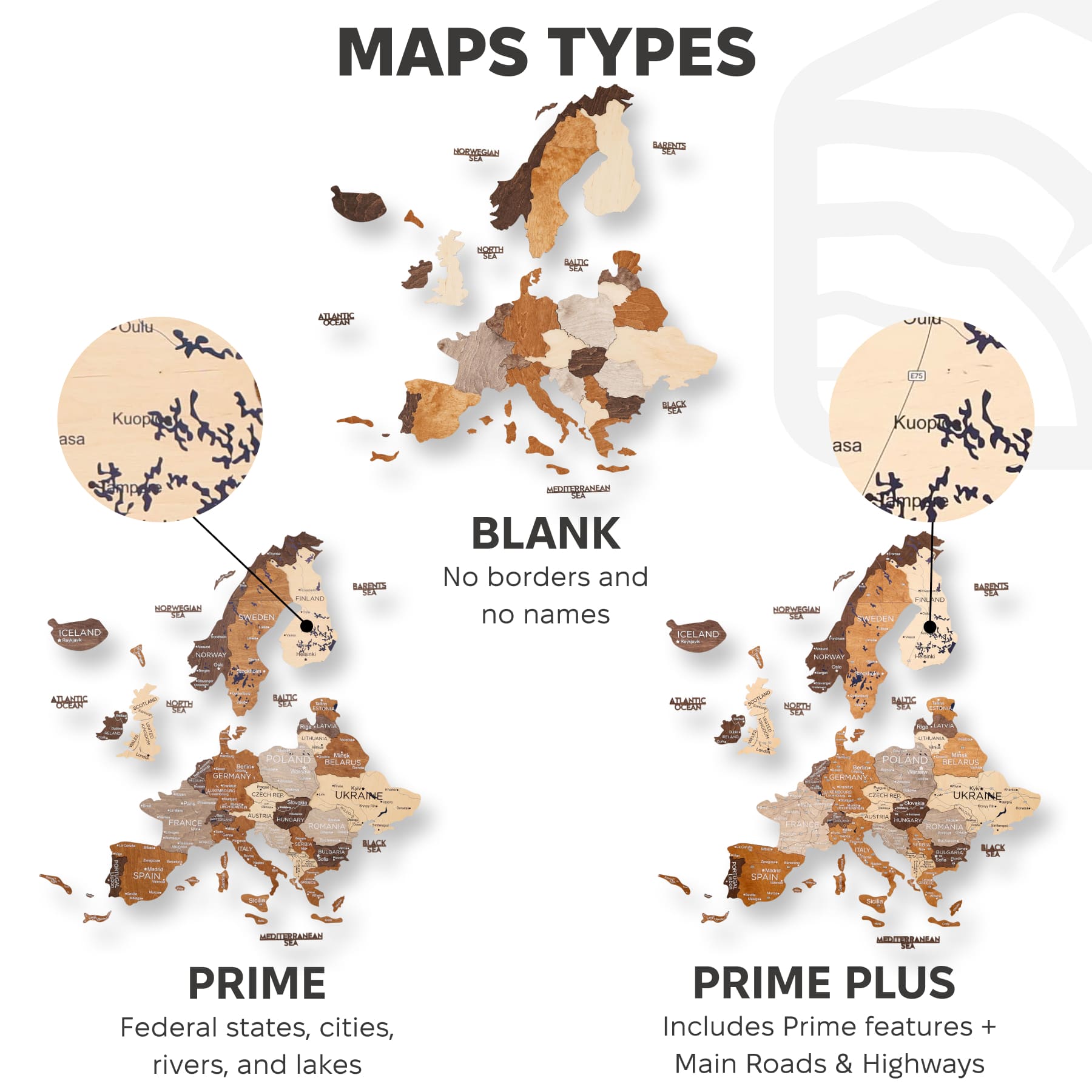 3D Europe Wooden Map Multicolor Enjoy The Wood
