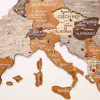 3D Europe Wooden Map Multicolor Enjoy The Wood