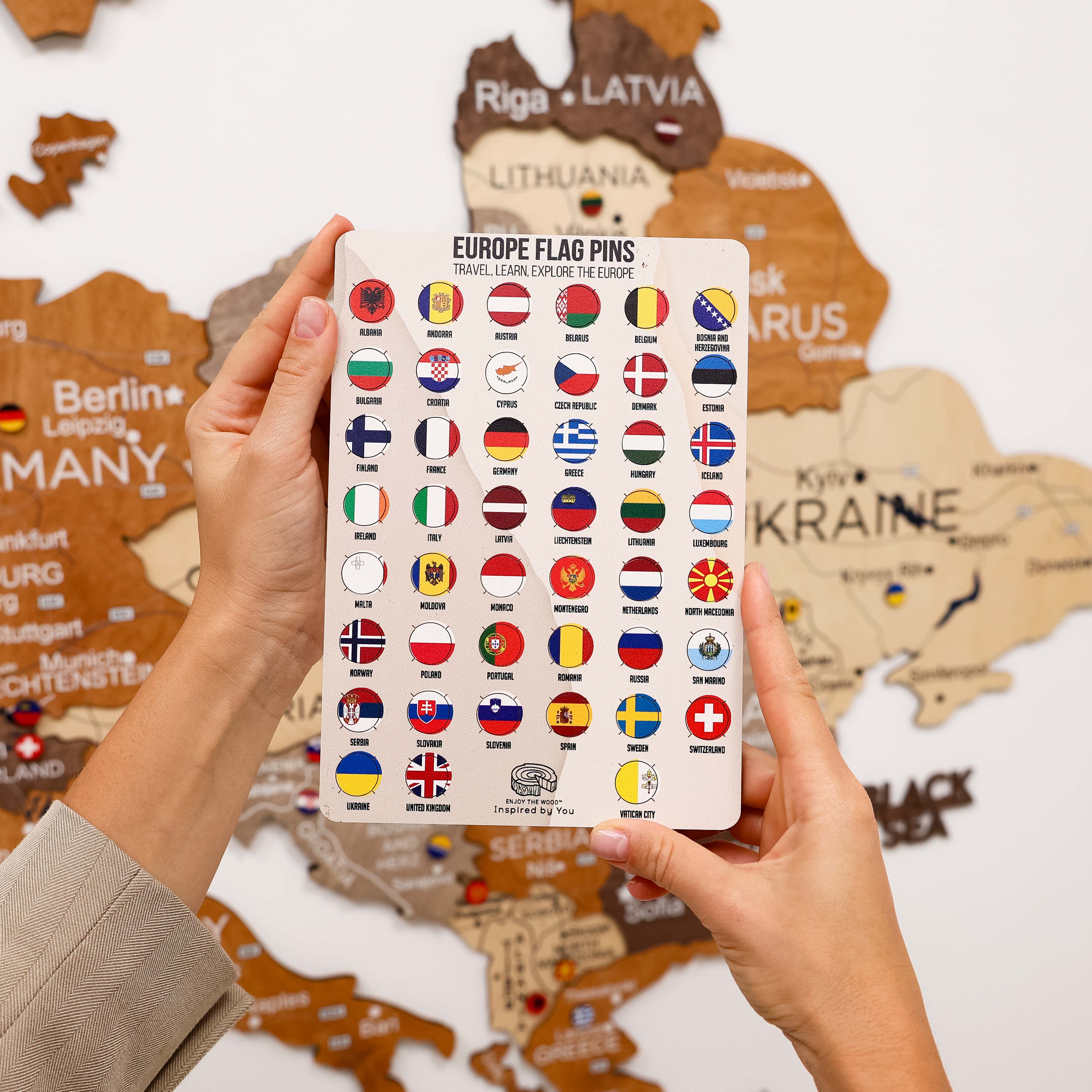 3D Europe Wooden Map Multicolor Enjoy The Wood
