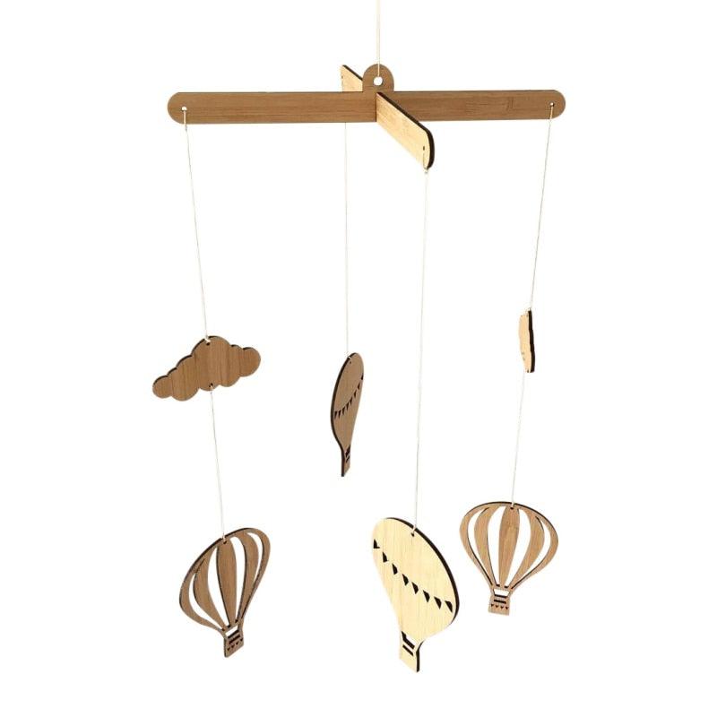 Wooden Hot Air Balloon Wind Chime Hanging Toys Baby Bed Bell Kids Room Decoration Wall Hanging Ornaments Nursery Decor Photo Props  For Kids Wind Chimes Decorations Stevvex