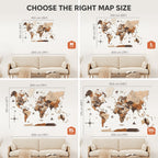 3D Wooden World Map Multicolor Enjoy The Wood