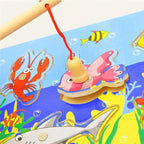 Wooden Magnetic Ocean Fishing Toy Game & Puzzle Board Juguetes Fish Magnet Toy Educational Outdoor Fun for Child Gift - SJB-DIAMOND ELITES