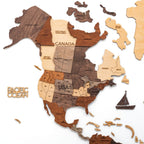 3D Wooden World Map Multicolor (for US only) - SJB-DIAMOND ELITES