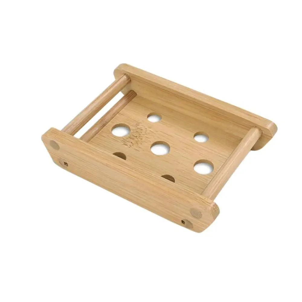 Wooden Natural Bamboo Soap Dishes Tray Holder Storage Soap Rack Plate Box Container Portable Bathroom Soap Dish Storage Box Bathroom Wooden Soap Case Holder Home Hand Craft Natural Wood Dish Holder for Soap Sponge Stevvex