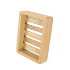 Wooden Natural Bamboo Soap Dishes Tray Holder Storage Soap Rack Plate Box Container Portable Bathroom Soap Dish Storage Box Bathroom Wooden Soap Case Holder Home Hand Craft Natural Wood Dish Holder for Soap Sponge Stevvex