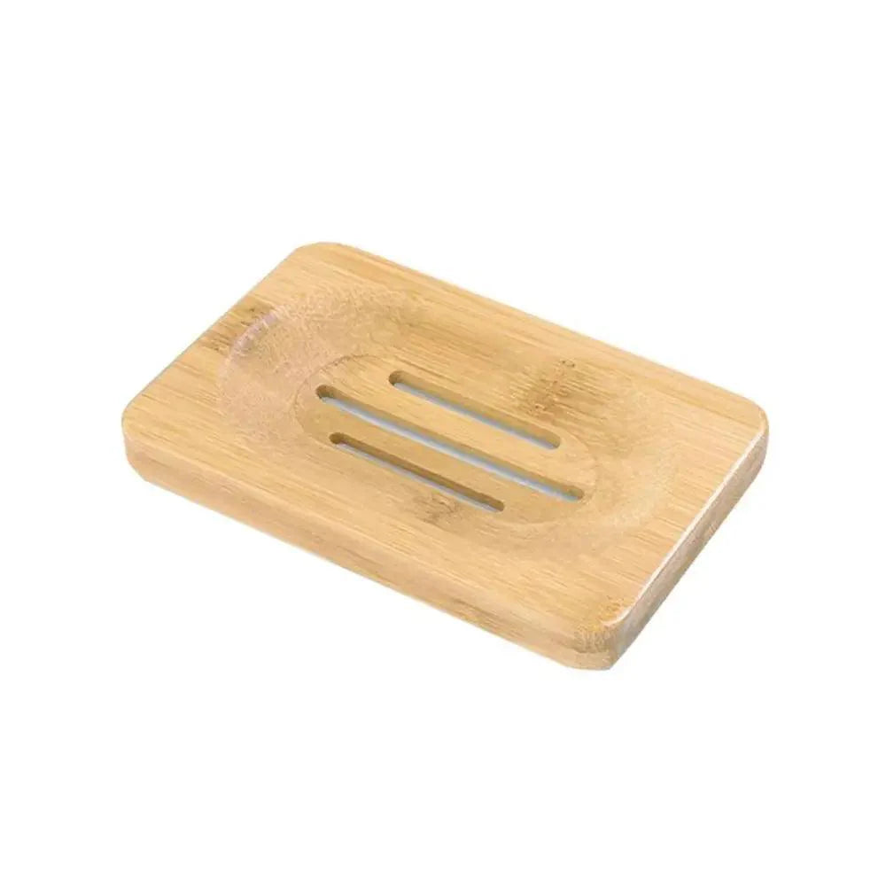 Wooden Natural Bamboo Soap Dishes Tray Holder Storage Soap Rack Plate Box Container Portable Bathroom Soap Dish Storage Box Bathroom Wooden Soap Case Holder Home Hand Craft Natural Wood Dish Holder for Soap Sponge Stevvex