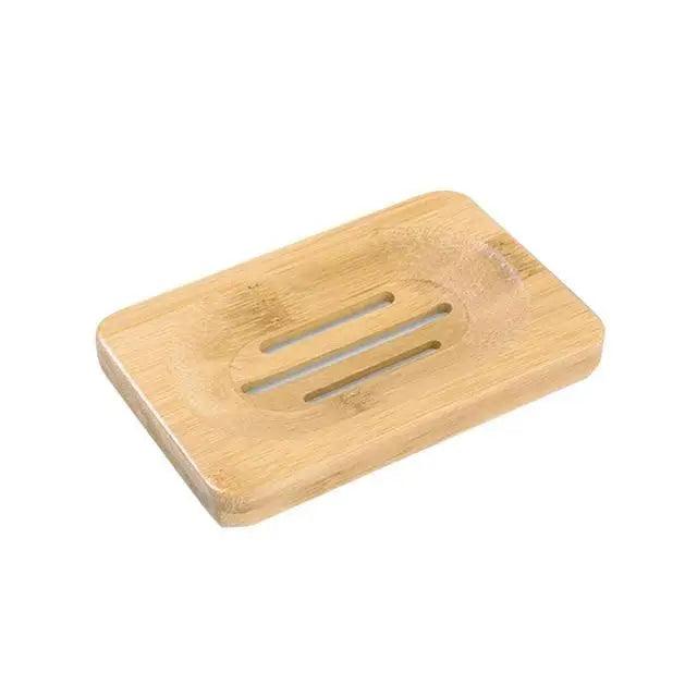 Wooden Natural Bamboo Soap Dishes Tray Holder Storage Soap Rack Plate Box Container Portable Bathroom Soap Dish Storage Box Bathroom Wooden Soap Case Holder Home Hand Craft Natural Wood Dish Holder for Soap Sponge Stevvex