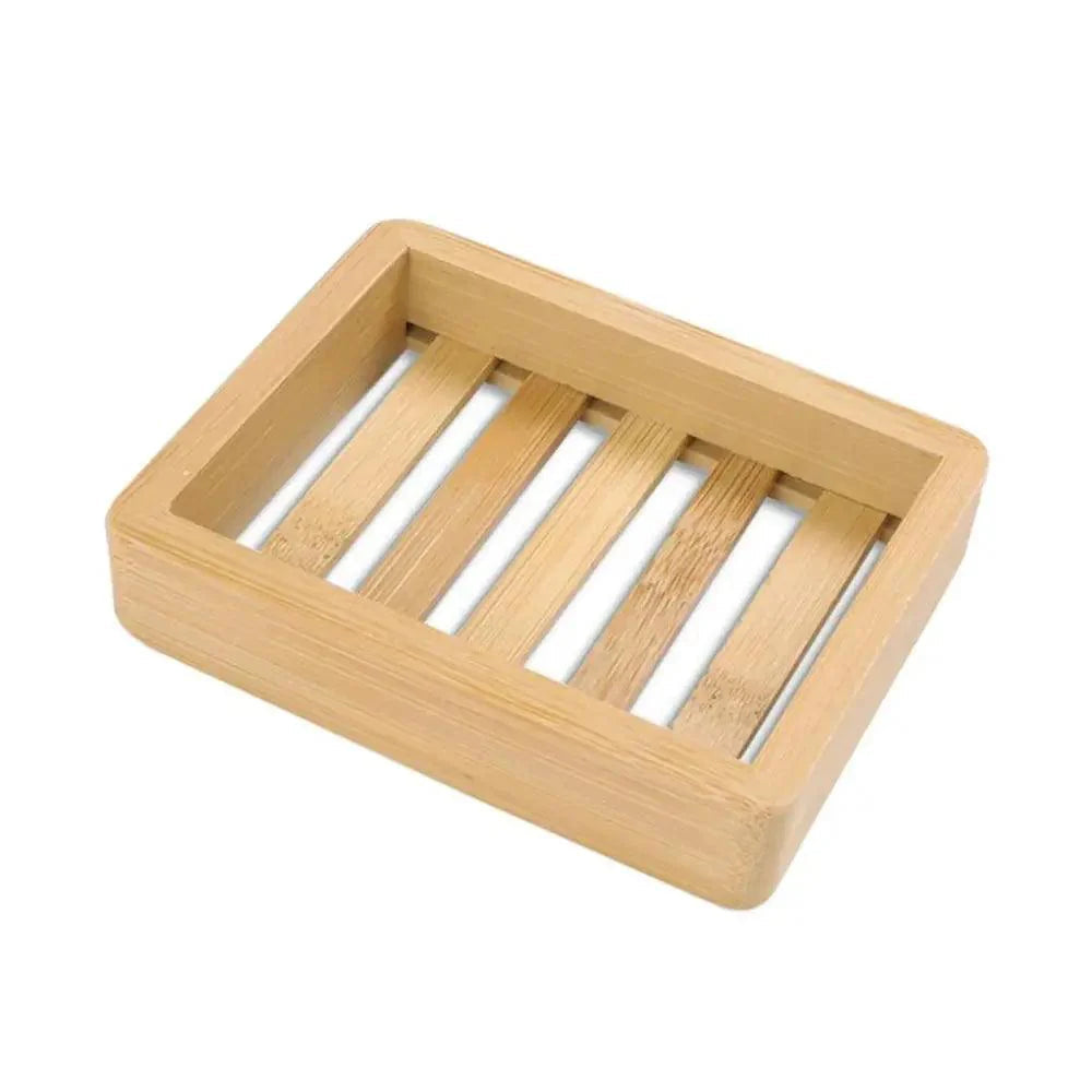 Wooden Natural Bamboo Soap Dishes Tray Holder Storage Soap Rack Plate Box Container Portable Bathroom Soap Dish Storage Box Bathroom Wooden Soap Case Holder Home Hand Craft Natural Wood Dish Holder for Soap Sponge Stevvex