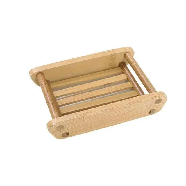 Wooden Natural Bamboo Soap Dishes Tray Holder Storage Soap Rack Plate Box Container Portable Bathroom Soap Dish Storage Box Bathroom Wooden Soap Case Holder Home Hand Craft Natural Wood Dish Holder for Soap Sponge Stevvex