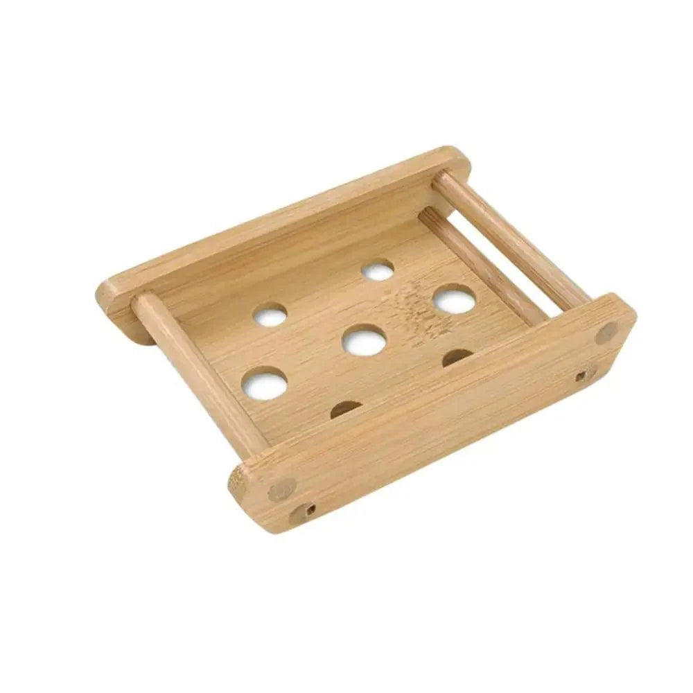 Wooden Natural Bamboo Soap Dishes Tray Holder Storage Soap Rack Plate Box Container Portable Bathroom Soap Dish Storage Box Bathroom Wooden Soap Case Holder Home Hand Craft Natural Wood Dish Holder for Soap Sponge Stevvex