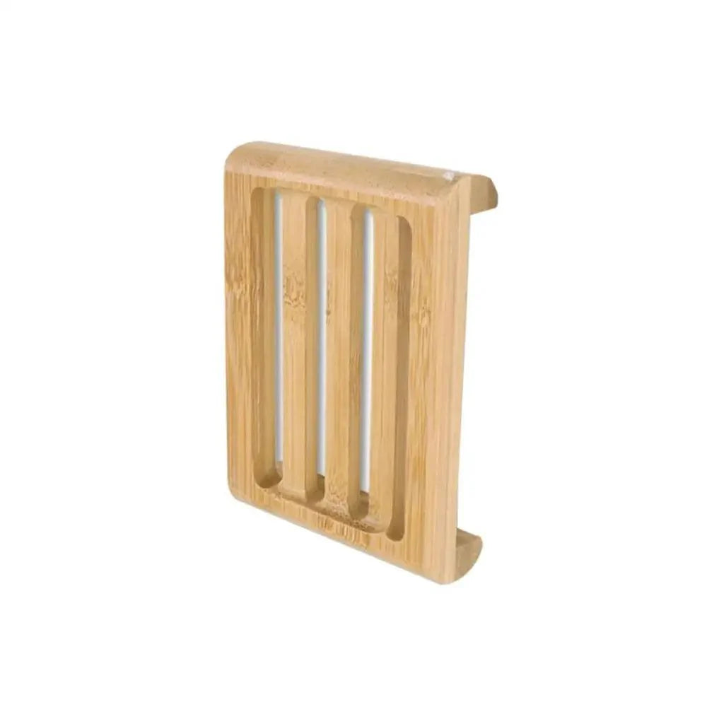 Wooden Natural Bamboo Soap Dishes Tray Holder Storage Soap Rack Plate Box Container Portable Bathroom Soap Dish Storage Box Bathroom Wooden Soap Case Holder Home Hand Craft Natural Wood Dish Holder for Soap Sponge Stevvex