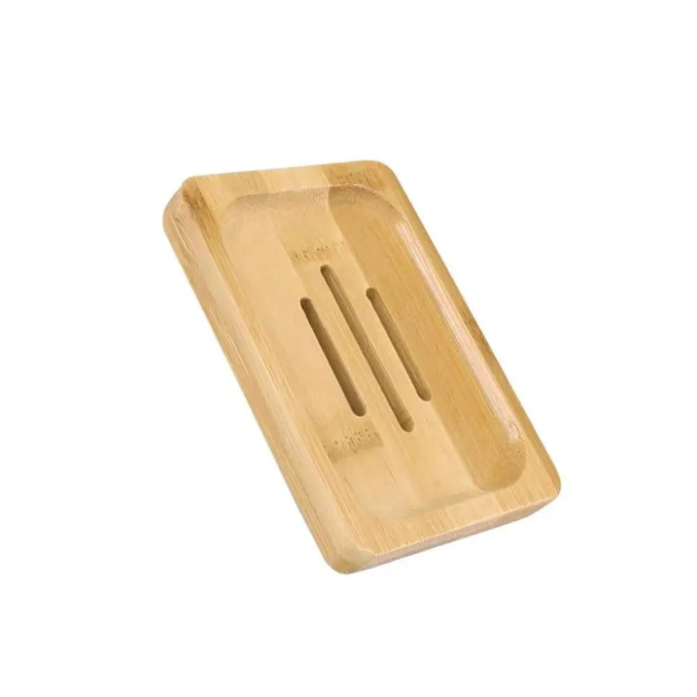 Wooden Natural Bamboo Soap Dishes Tray Holder Storage Soap Rack Plate Box Container Portable Bathroom Soap Dish Storage Box Bathroom Wooden Soap Case Holder Home Hand Craft Natural Wood Dish Holder for Soap Sponge Stevvex