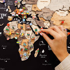 3D Wooden Panel World Map Multicolor Enjoy The Wood