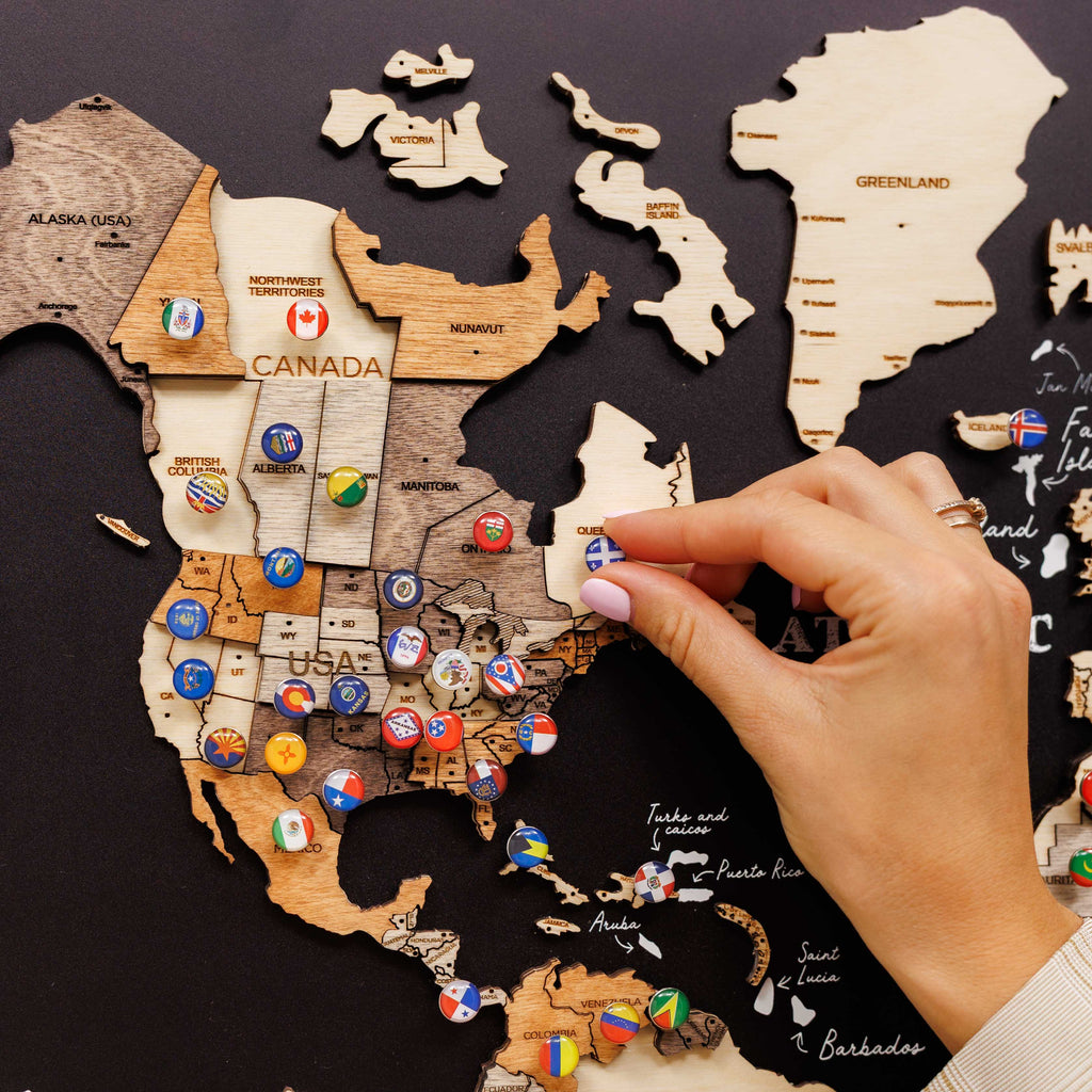 3D Wooden Panel World Map Multicolor Enjoy The Wood