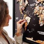 3D Wooden Panel World Map Multicolor Enjoy The Wood