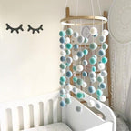 Wooden Ring With Felt Balls Wind Chimes Newborn Baby Bed Bell Pendant Kids Room Decoration Wooden Wind Chime Bed Bell Nursery Mobile Crib Bed Bell Wall Hanging Ornament Stevvex