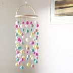 Wooden Ring With Felt Balls Wind Chimes Newborn Baby Bed Bell Pendant Kids Room Decoration Wooden Wind Chime Bed Bell Nursery Mobile Crib Bed Bell Wall Hanging Ornament Stevvex