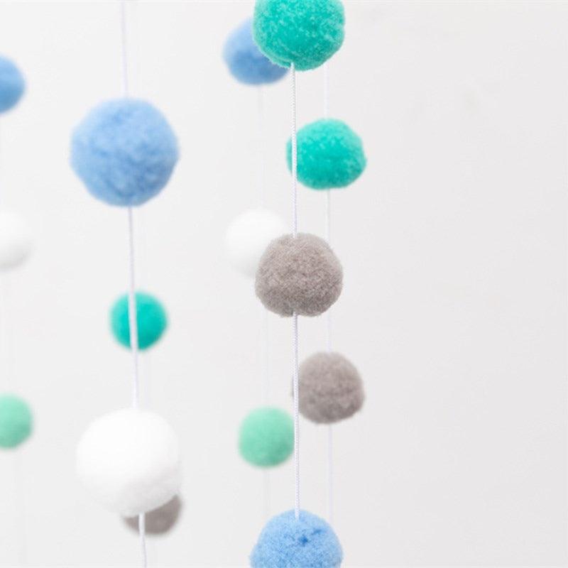 Wooden Ring With Felt Balls Wind Chimes Newborn Baby Bed Bell Pendant Kids Room Decoration Wooden Wind Chime Bed Bell Nursery Mobile Crib Bed Bell Wall Hanging Ornament Stevvex