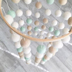 Wooden Ring With Felt Balls Wind Chimes Newborn Baby Bed Bell Pendant Kids Room Decoration Wooden Wind Chime Bed Bell Nursery Mobile Crib Bed Bell Wall Hanging Ornament Stevvex