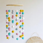 Wooden Ring With Felt Balls Wind Chimes Newborn Baby Bed Bell Pendant Kids Room Decoration Wooden Wind Chime Bed Bell Nursery Mobile Crib Bed Bell Wall Hanging Ornament Stevvex