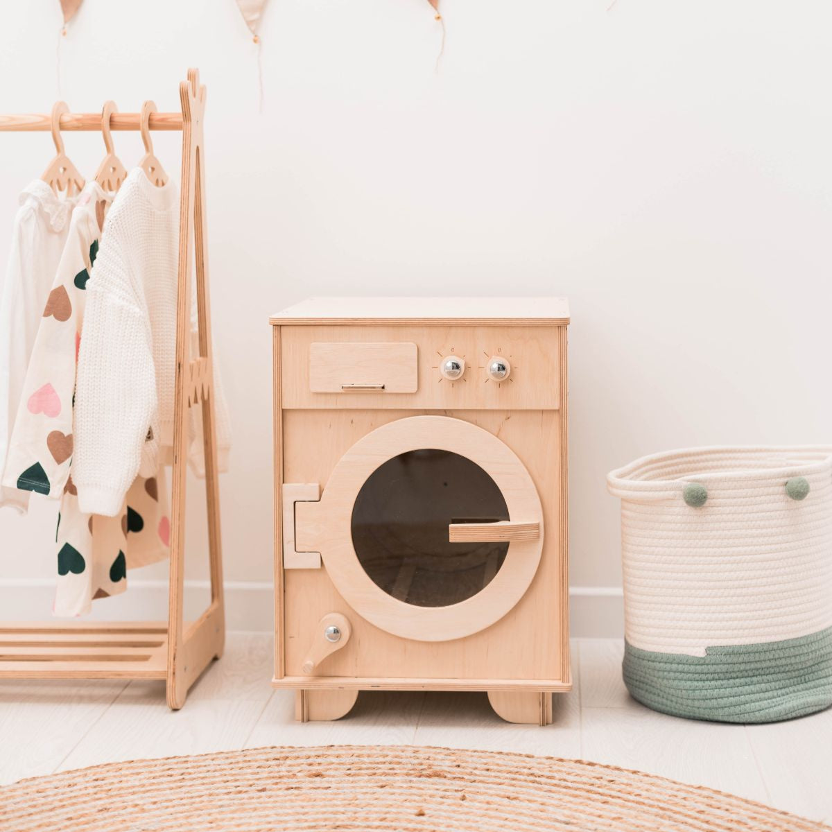 Natural Wooden Toy Washing Machine - SJB-DIAMOND ELITES