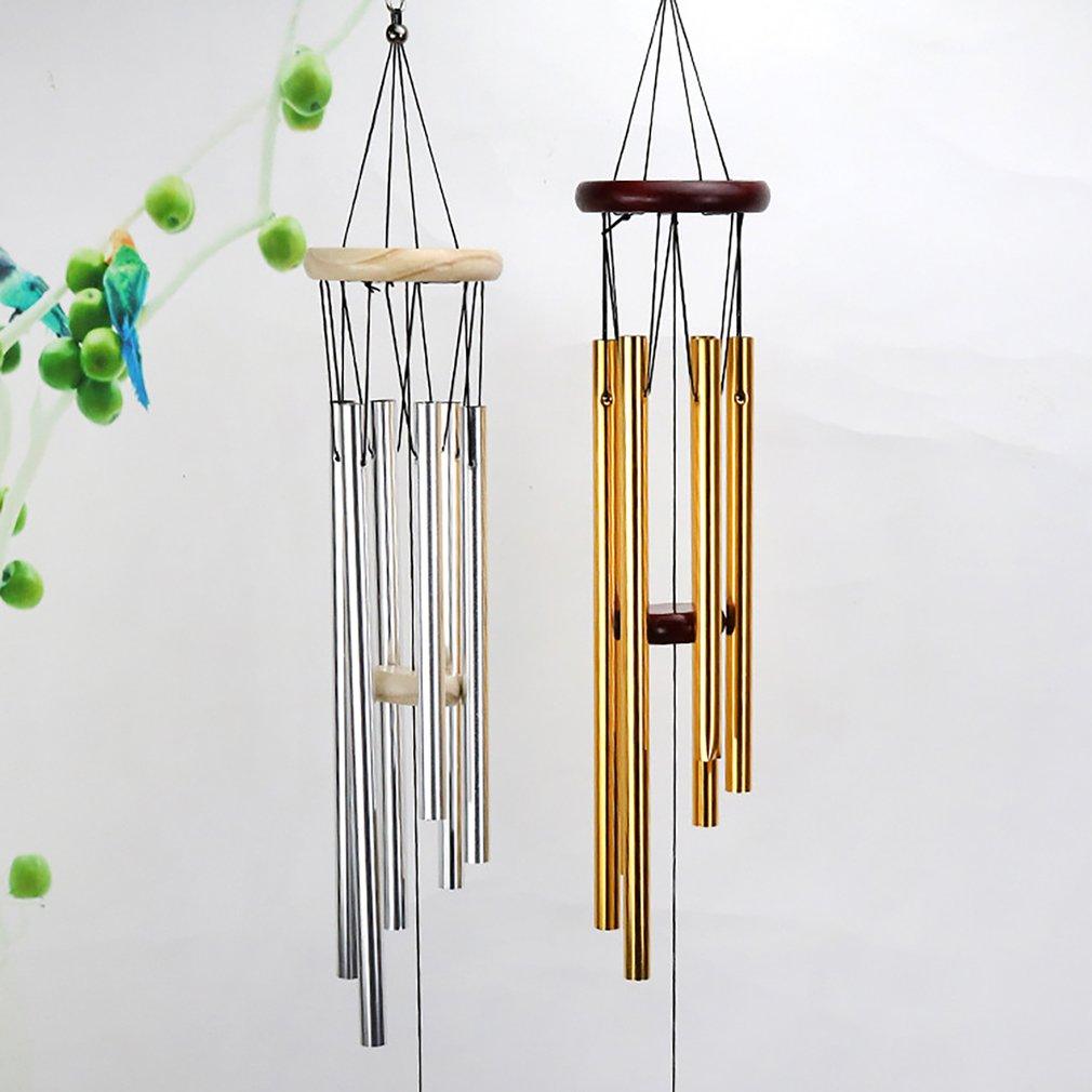 Wooden Wind Bell Romantic Memorial Wind Chimes For Outside 30 Inch 6 Rustproof Aluminum Tubes Wooden Wind Bell Romantic Memorial Wind-chimes Best Gift For Home Garden Patio Yard Stevvex