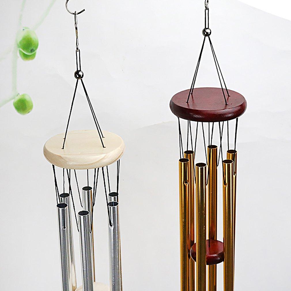 Wooden Wind Bell Romantic Memorial Wind Chimes For Outside 30 Inch 6 Rustproof Aluminum Tubes Wooden Wind Bell Romantic Memorial Wind-chimes Best Gift For Home Garden Patio Yard Stevvex