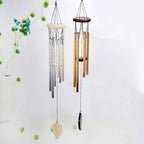 Wooden Wind Bell Romantic Memorial Wind Chimes For Outside 30 Inch 6 Rustproof Aluminum Tubes Wooden Wind Bell Romantic Memorial Wind-chimes Best Gift For Home Garden Patio Yard Stevvex