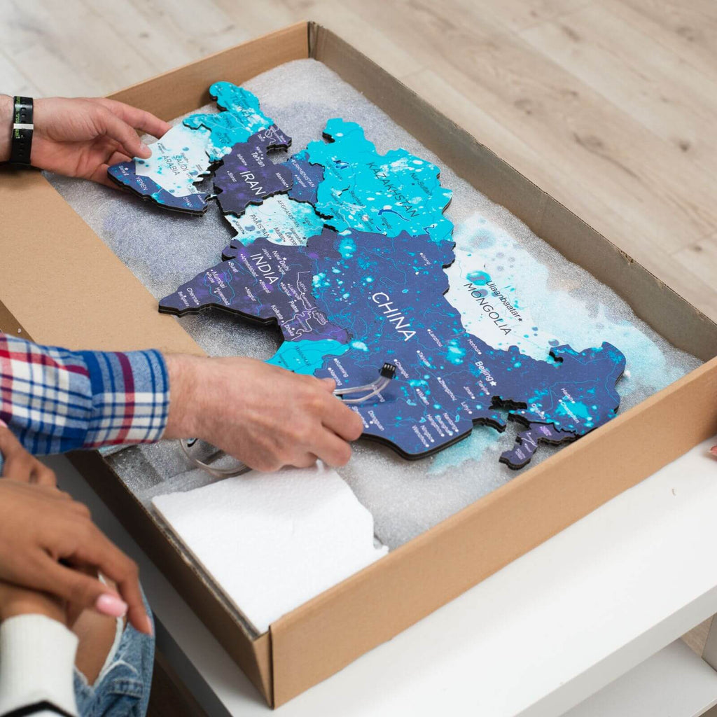 3D LED / LUMINOUS Wooden World Map 3.0 Ocean - SJB-DIAMOND ELITES