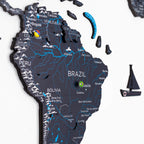 3D Wooden World Map Midnight - SJB-DIAMOND ELITES