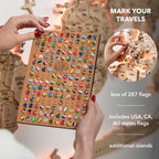 3D Solid Wooden World Map - Ash - SJB-DIAMOND ELITES