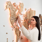 3D Solid Wooden World Map - Ash - SJB-DIAMOND ELITES