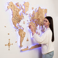 3D Solid Wooden World Map - Ash - SJB-DIAMOND ELITES