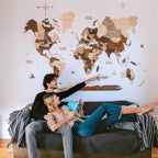 3D Wooden World Map Multicolor Enjoy The Wood