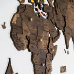 3D Wooden World Map Dark Walnut (for US only) - SJB-DIAMOND ELITES