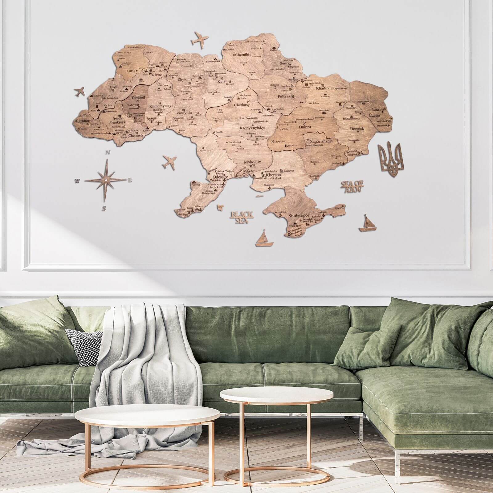 Wooden Map of Ukraine Terra Enjoy The Wood