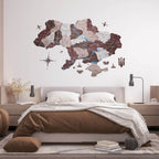 Wooden Map of Ukraine Cappuccino Enjoy The Wood