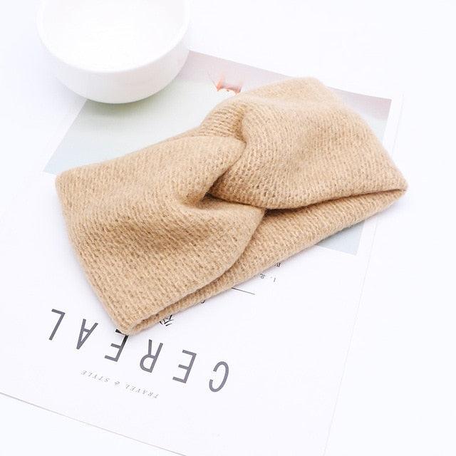 Woolen Cross Cross Top Knot Elastic Hair Bands for Women Soft Solid Color Turban Headbands Women Girls Gorgeous Hair Accessories For Women Stevvex