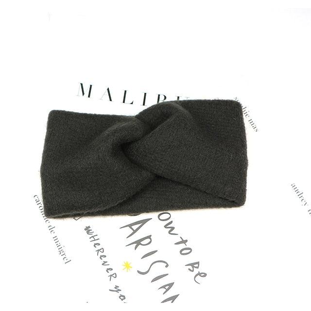 Woolen Cross Cross Top Knot Elastic Hair Bands for Women Soft Solid Color Turban Headbands Women Girls Gorgeous Hair Accessories For Women Stevvex