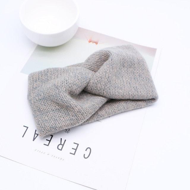 Woolen Cross Cross Top Knot Elastic Hair Bands for Women Soft Solid Color Turban Headbands Women Girls Gorgeous Hair Accessories For Women Stevvex