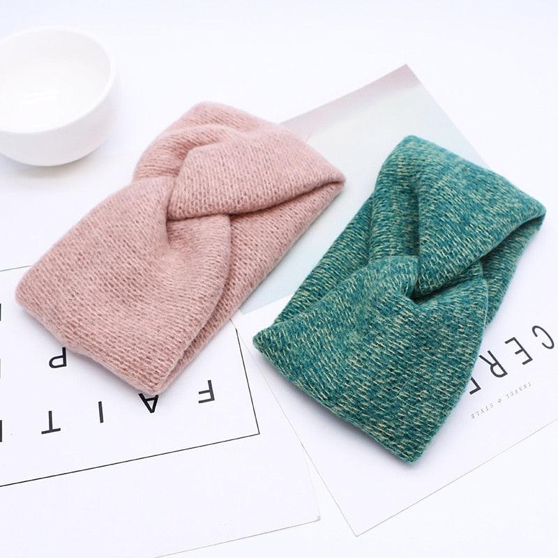 Woolen Cross Cross Top Knot Elastic Hair Bands for Women Soft Solid Color Turban Headbands Women Girls Gorgeous Hair Accessories For Women Stevvex