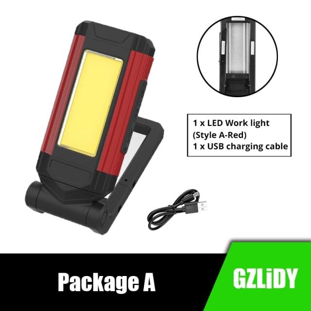 Work Light Rechargeable LED Camping Waterpoof Portable Multifunctional Adjustable USB Light Hanging Hook& Magnetic Base Flashlight For Hurricane Camping Hiking Riding Fishing Jogging Household Stevvex