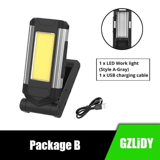 Work Light Rechargeable LED Camping Waterpoof Portable Multifunctional Adjustable USB Light Hanging Hook& Magnetic Base Flashlight For Hurricane Camping Hiking Riding Fishing Jogging Household Stevvex