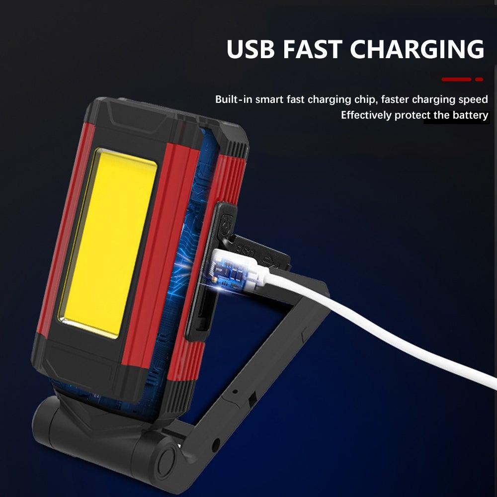 Work Light Rechargeable LED Camping Waterpoof Portable Multifunctional Adjustable USB Light Hanging Hook& Magnetic Base Flashlight For Hurricane Camping Hiking Riding Fishing Jogging Household Stevvex