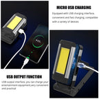 Work Light Rechargeable LED Camping Waterpoof Portable Multifunctional Adjustable USB Light Hanging Hook& Magnetic Base Flashlight For Hurricane Camping Hiking Riding Fishing Jogging Household Stevvex
